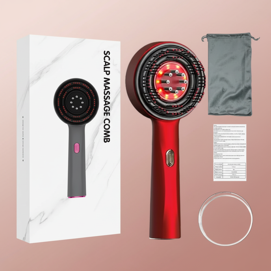 Scalp Massager Red - Elegant Background